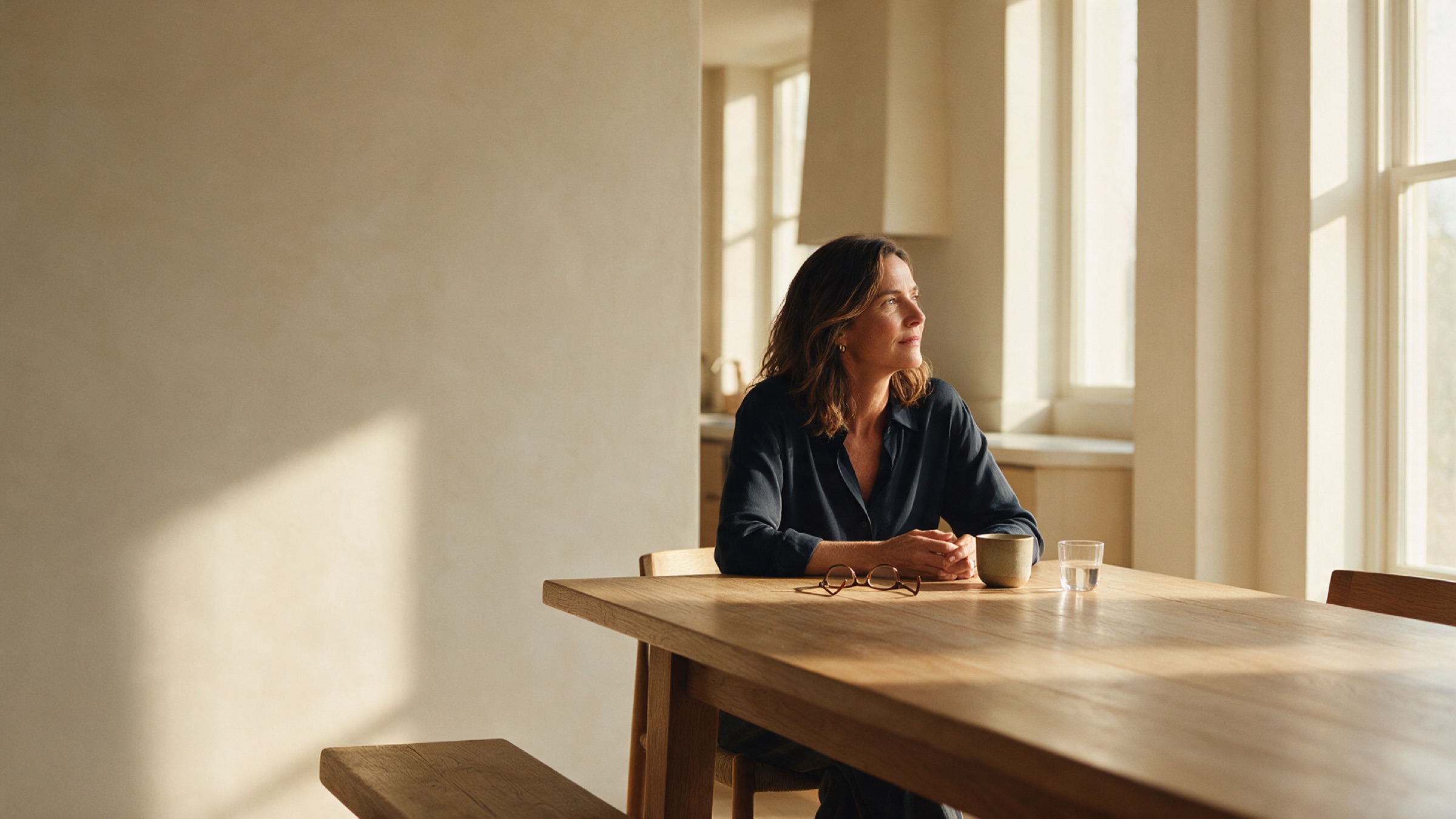 Morning light across a kitchen table